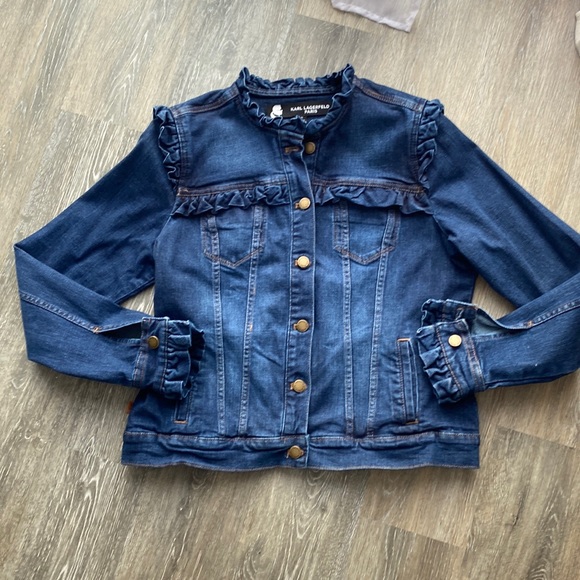 Karl Lagerfeld Jackets & Blazers - Karl Lagerfeld Ruffled Jean Jacket